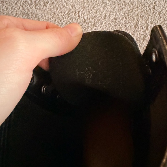 Black Leather Lace-Up Boots - Picture 6 of 7